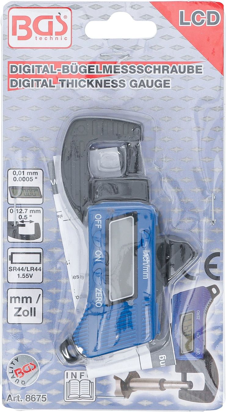 Tutti gli attrezzi: Digital-Bügelmessschraube / Micrometer 0,01 - 13 mm – Nuovo e nell'imballaggio originale da Dietikon venduto da KFZ-Spezialwerkzeuge 1