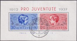 1937, J83I+J84I (Block) entwertet Automobil-Postbureau, 80.-