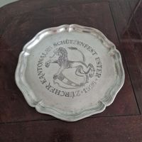 Schießsportfest Kanton Zürich Uster 1926 Antiker Zinnteller