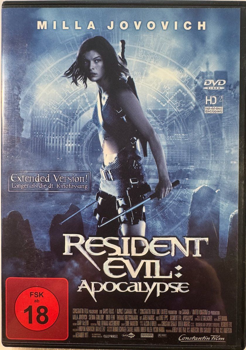Tutti i DVDs: DVD RESIDENT EVIL - MILA JOVOVICH - APOKALYPSE - EXTENDET V. – Usato da Wisen venduto da gigisna