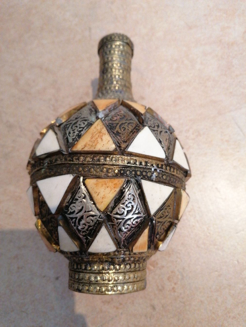 Vasi & Recipienti: Antike Flasche Vase, Messing und Einlegearbeit – Usato da Klingnau venduto da vollmond36 4