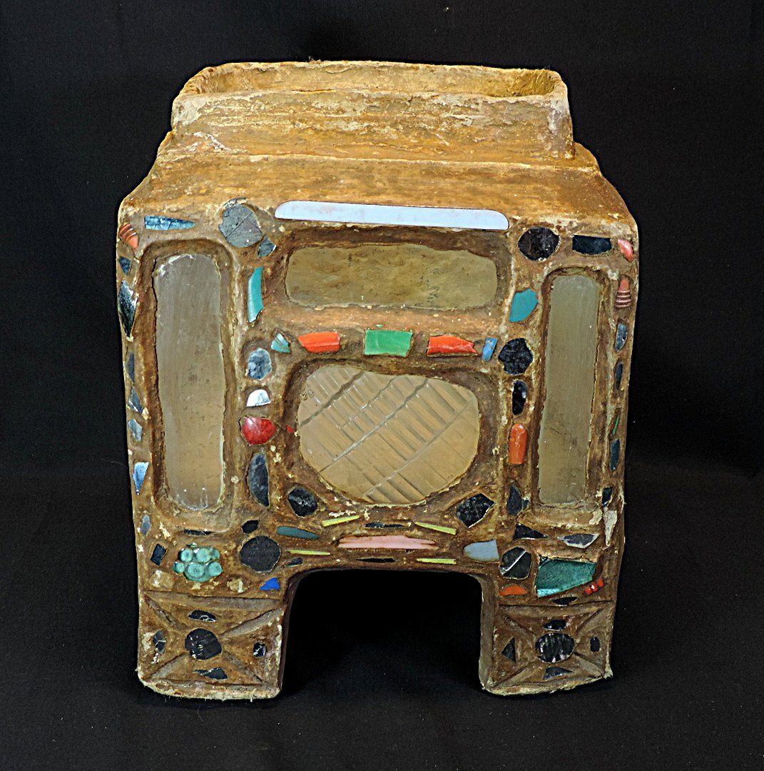 Barattoli: antike, indische Vorratsbox mit Glasmosaik – Usato da Duggingen venduto da roterbambus