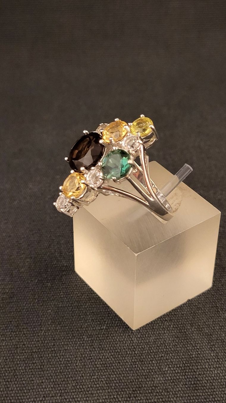 Ringe: Silberring mit geschliffenen farbigen Steinen – Gebraucht aus Basel von spinne02 6