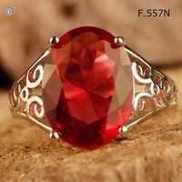 Ring mit grossem rotem Schmuckstein Größe: 56 neu