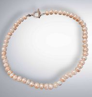 Perlenkette  44 cm in Rosé/Pfirsich