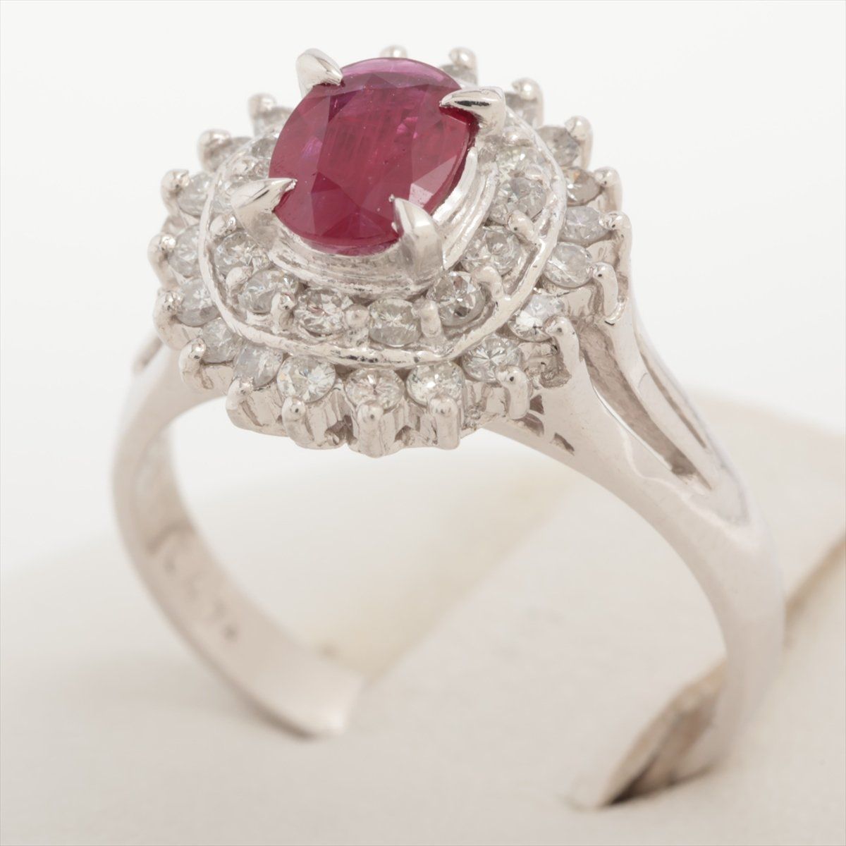 Anelli: Ring Ruby 0.47 ct Diamonds 0.55 ct Pt900 5.7g – Usato da Carouge GE venduto da Watchaser