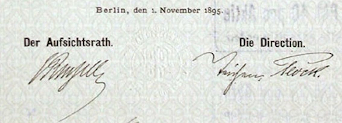 Dokumente: Terraingesellschaft Berlin-Südwesten AG, Berlin - 1895 – Gebraucht aus Solothurn von Sgasche 1