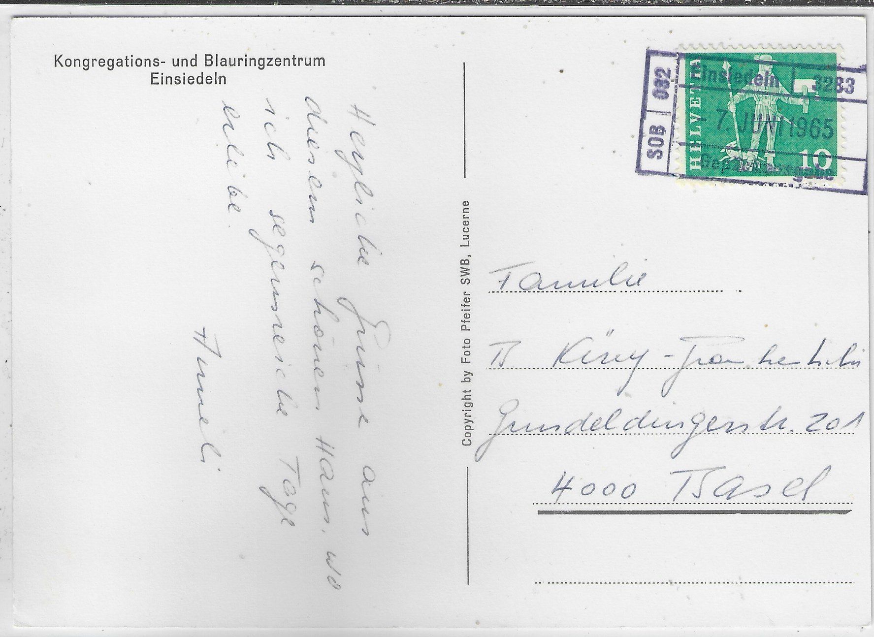 Ansichtskarten: Kongregations- und Blauringzentrum - Einsiedeln – Gebraucht aus Ettingen von Kartenplanet 1