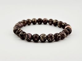 Damenarmband Glasperlen Bracelet in Braun, Lilac und Gold