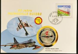 Patrouille Suisse  Numisbrief versilberte Medaille 2012