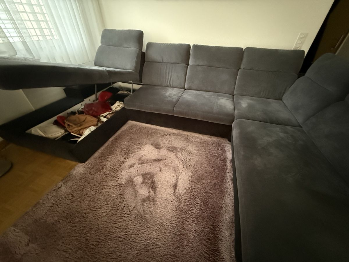Sofas: Wohnlandschaft grau U-Form mit Bettfunktion gebraucht – Gebraucht aus Schaffhausen von Lutka01 1