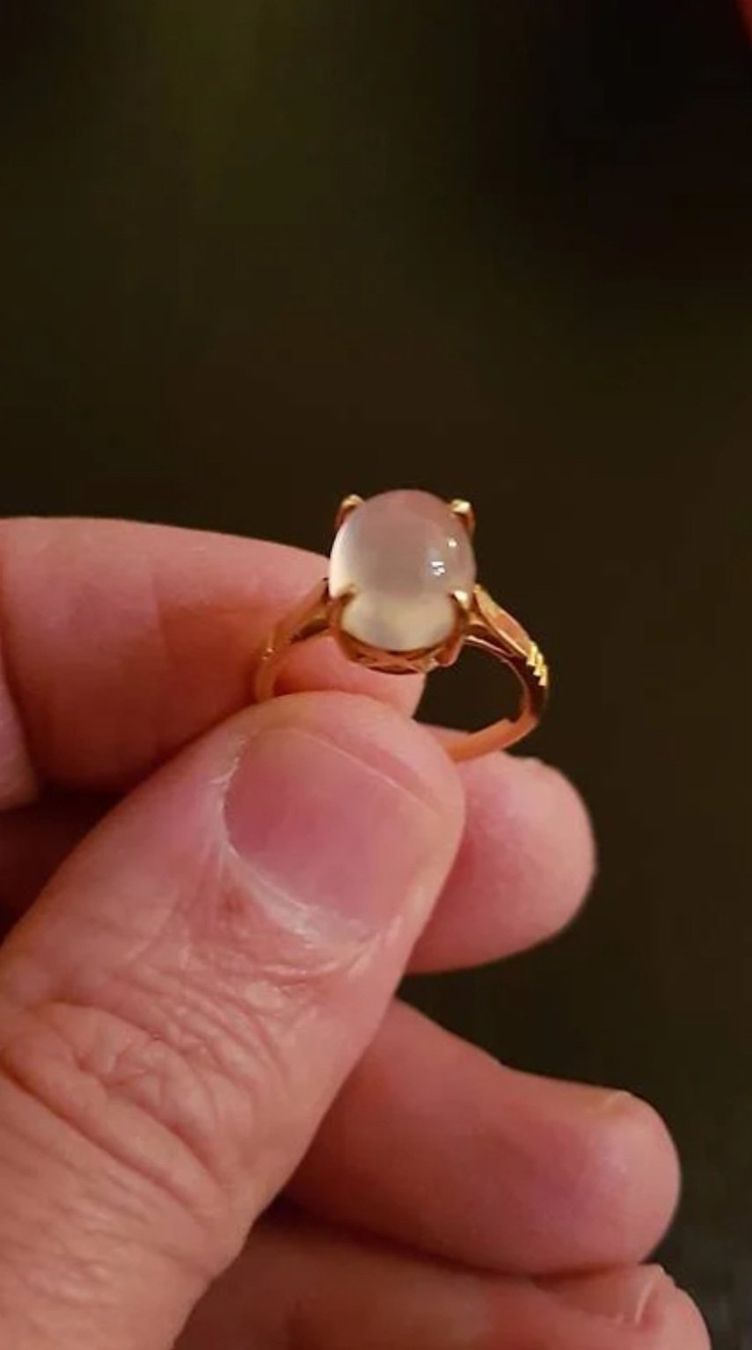 Anelli: Goldring "750" mit Regenbogenmondstein – Nuovo (secondo la descrizione) da KLOTEN venduto da Luxurious-Shop