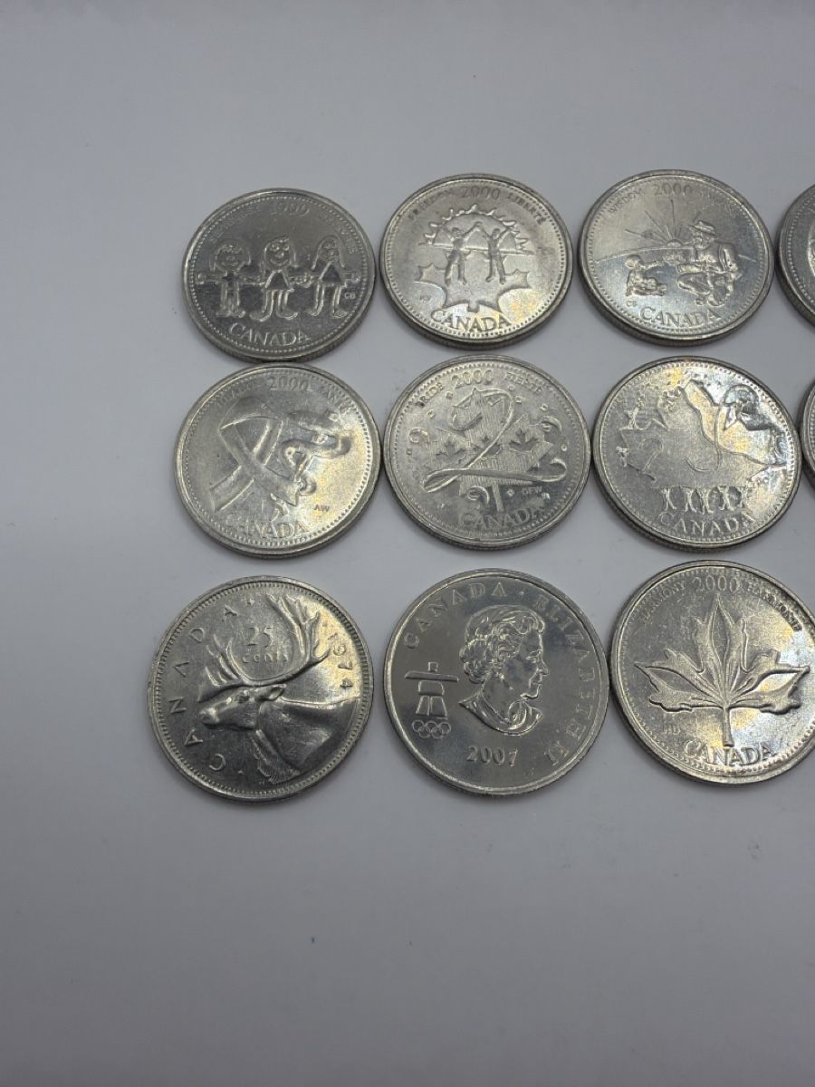 Tutti le monete: Collection de 15 pièces de 25 cents, Canada – Usato da St-Maurice venduto da SPEKER 1