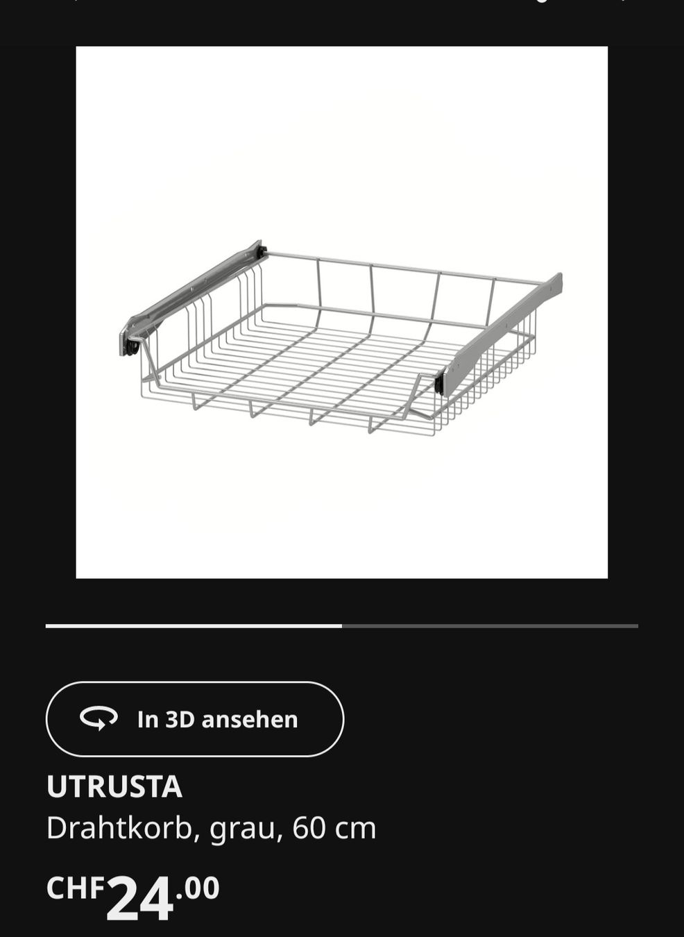 Ikea Altro per la casa: UTRUSTA Drahtkorb 60cm, IKEA, neuwertig – Nuovo e nell'imballaggio originale da Neukirch (Egnach) venduto da lar_7j2d