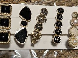 Haarspangen Set 5-teilig gold schwarz neu