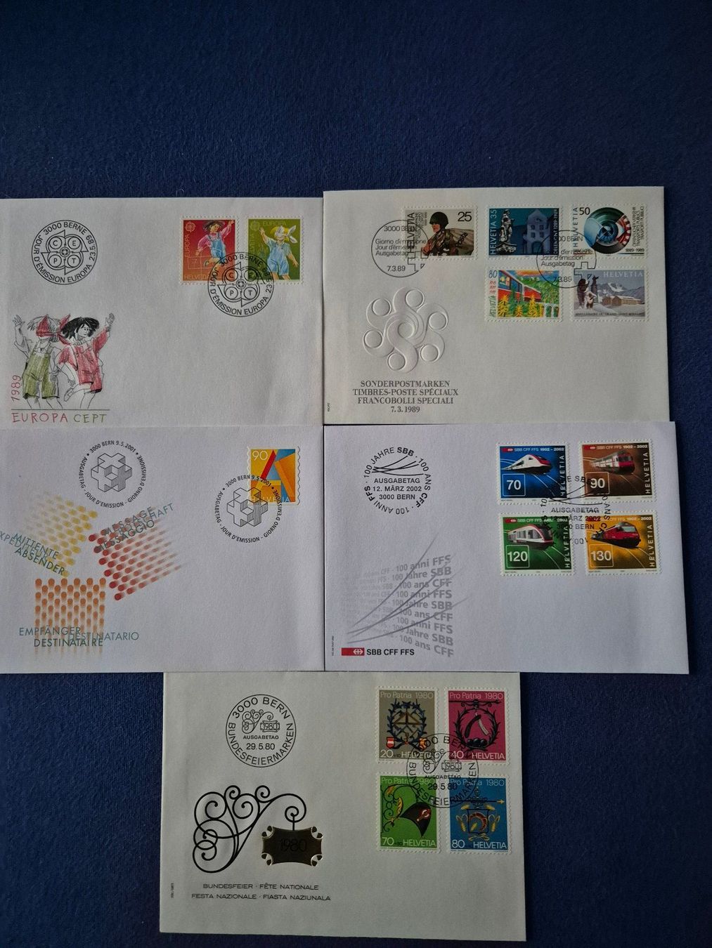 Alle Briefmarken: Ersttagsbriefe CH – Gebraucht aus Steinhausen von Scrashel
