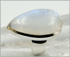 ♛ Grosser Mondstein 925 Silberring