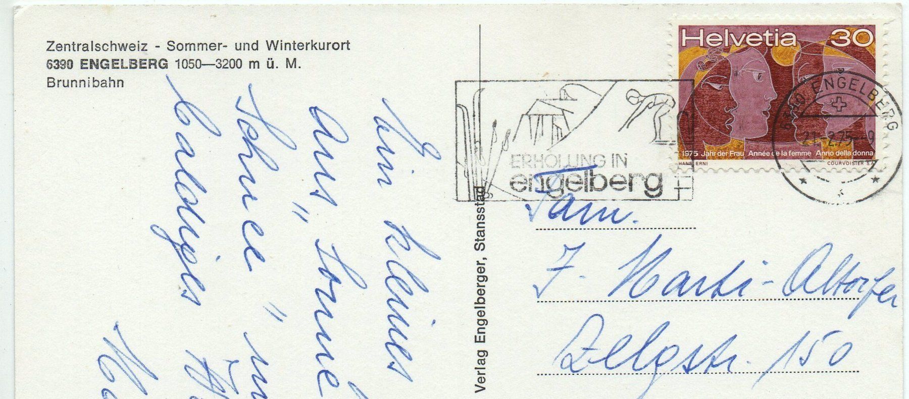 Cartoline postali: ENGELBERG Lufseilbahn Brunni – Usato da Jona venduto da philajona 1
