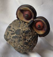 Eule Figur Gross Naturstein Handgemacht siehe Foto