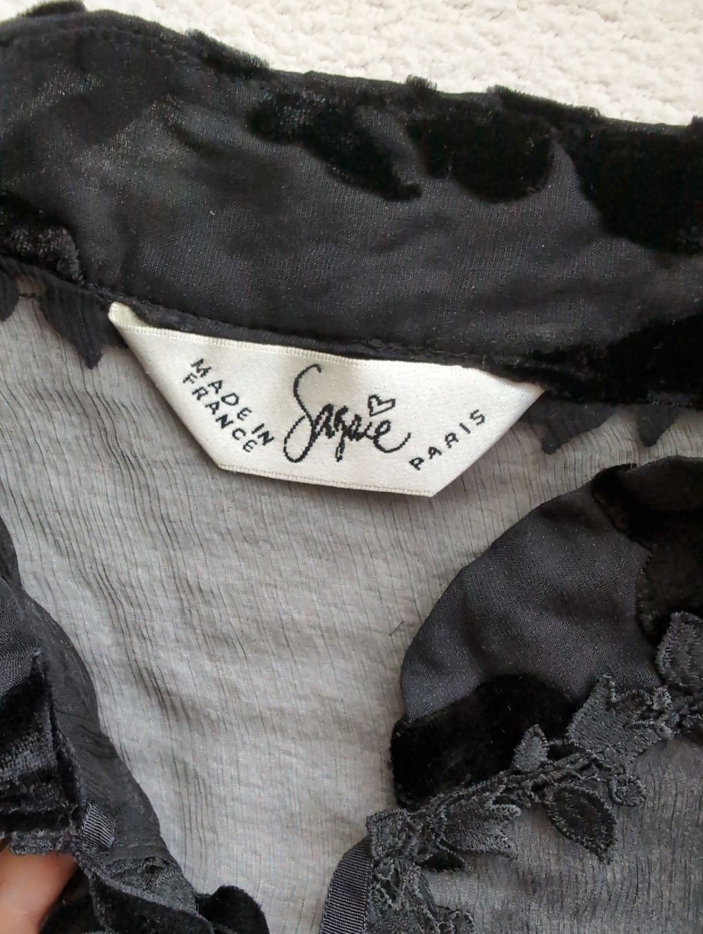 Blusen: French Saspia Paris Blouse, Grey & Black, Sheer - Small – Neu (gemäss Beschreibung) aus Glis von livespringly 2