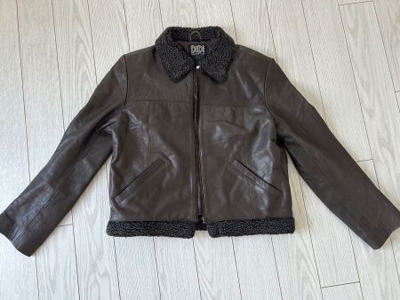 Didi vintage dark brown leather jacket (M)