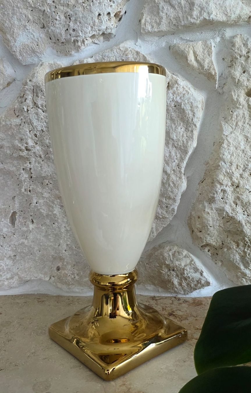 Vasi & Recipienti: Vase weiss Gold Keramik – Nuovo (secondo la descrizione) da Rheinsulz venduto da Dred 1