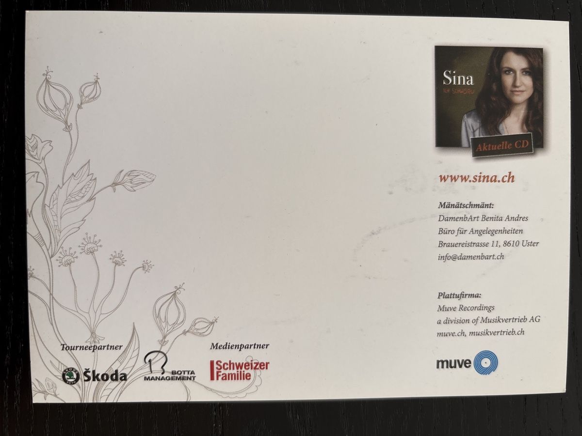 Autogramme: Sina Autogrammkarte – Gebraucht aus Uetendorf von hoisle 1