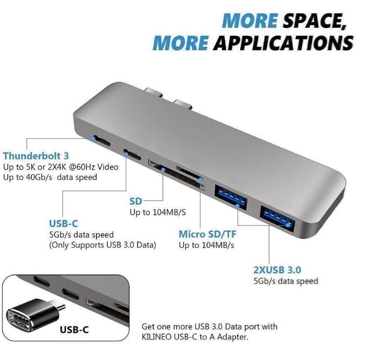 Unità & Adattatore: 7in1 USB Hub 3.0 Typ C Adapter macbook – Nuovo (secondo la descrizione) da Schmitten FR venduto da Stefanwirths 5