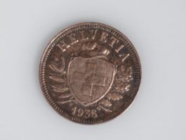 2 Rappen Schweiz 1938 – Alte Helvetia Münze