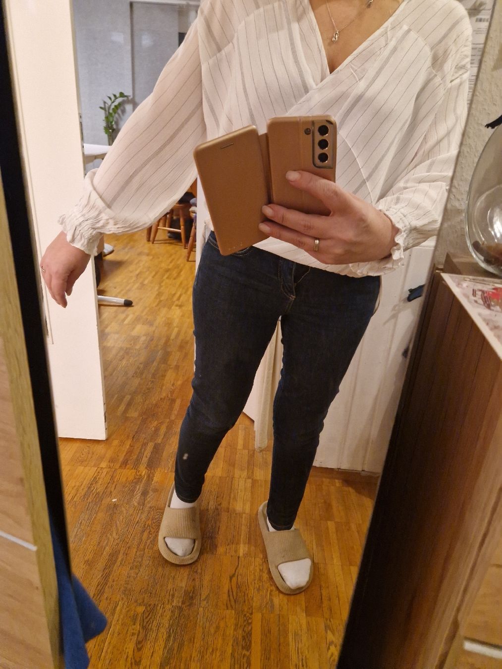 Allsaints Camicette: AllSaints Bluse, Wickeloptik, weiss gestreift – Usato da Binningen venduto da Daja75 3