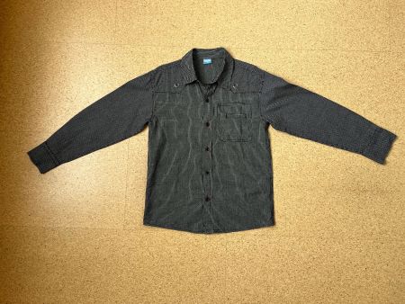 Karriertes Hemd langarm schwarz, Gr. 140, 100 % Baumwolle