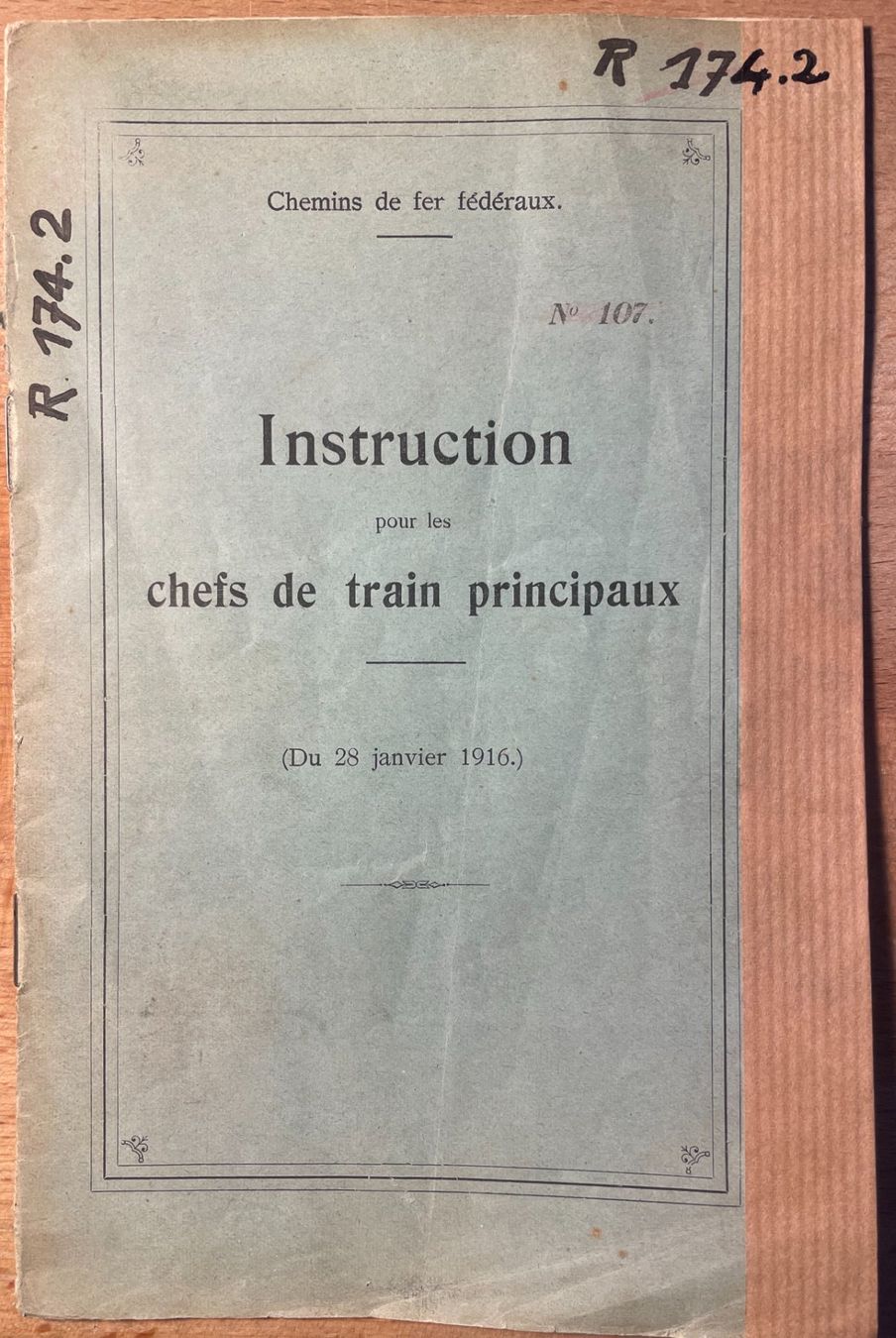 Libri: CFF - Instruction pour les chefs de train- 1916 – Usato da Versoix venduto da Decapod