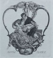 Exlibris Franz von Bayros - Heliogravur Erotik