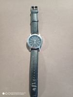 Armbanduhr Eiger schwarz Leder Armband gebraucht