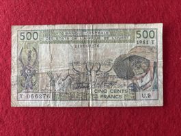 Billet Afrique de l’Ouest 500 francs 