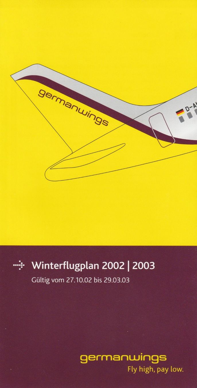 Documenti: Germanwings Winterflugplan 2002/2003 – Usato da Eglisau venduto da vomdings