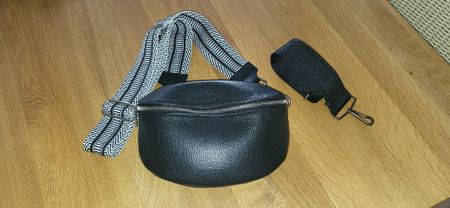 Tasche mit 2 Gurten, schwarz Leder neuwertig