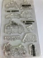 Neues Set Motivstempel  div. Fahrzeuge, Camper, Vespa, Velo
