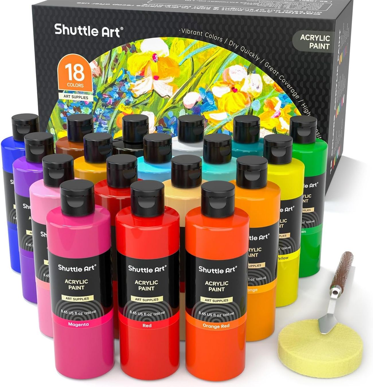 Colori: Acrylfarben Set 36 Farben mit Pinseln – Nuovo e nell'imballaggio originale da Herisau venduto da Senn24
