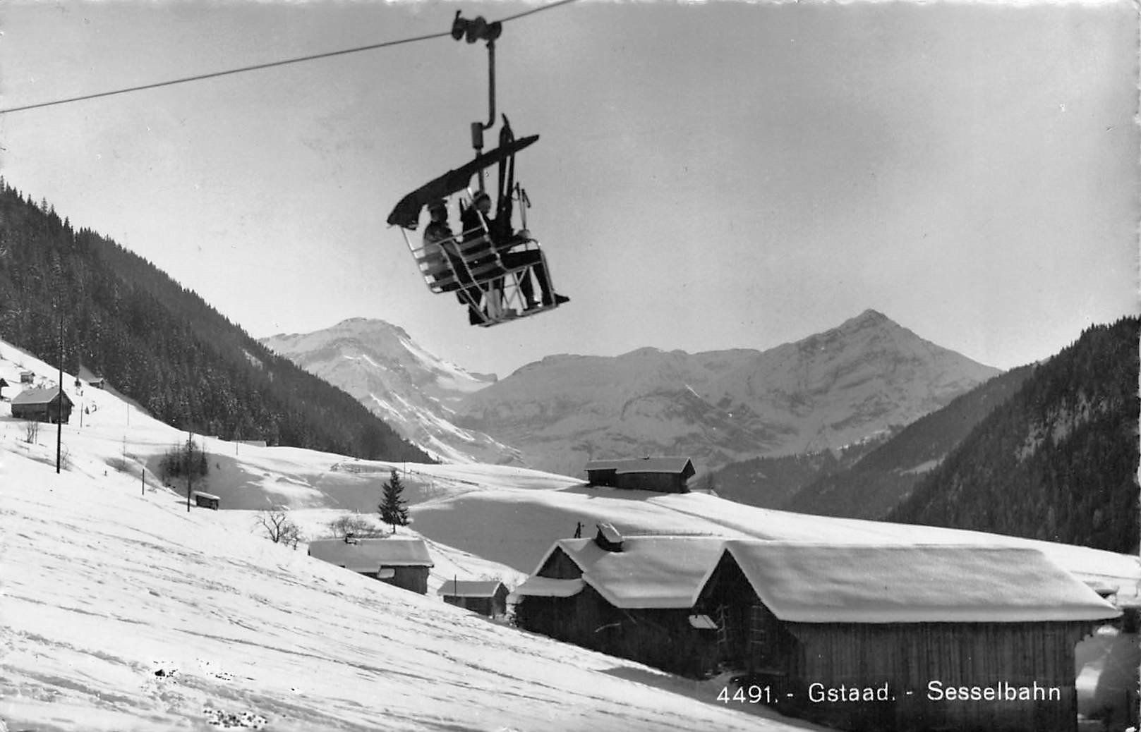 Cartoline postali: Gstaad, Sesselbahn – Usato da Ottikon b.Kemptth. venduto da Neptun1974