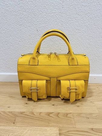 Lauren Ralph Lauren Handtasche - Gelb, Echtleder