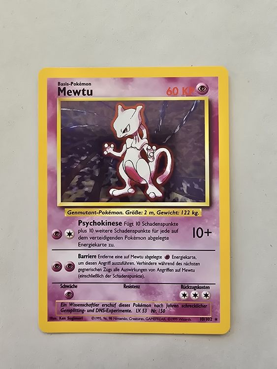 Pokémon Mewtu Base Set 10/102 Holo Deutsch (Gebraucht) in Jona für CHF ...