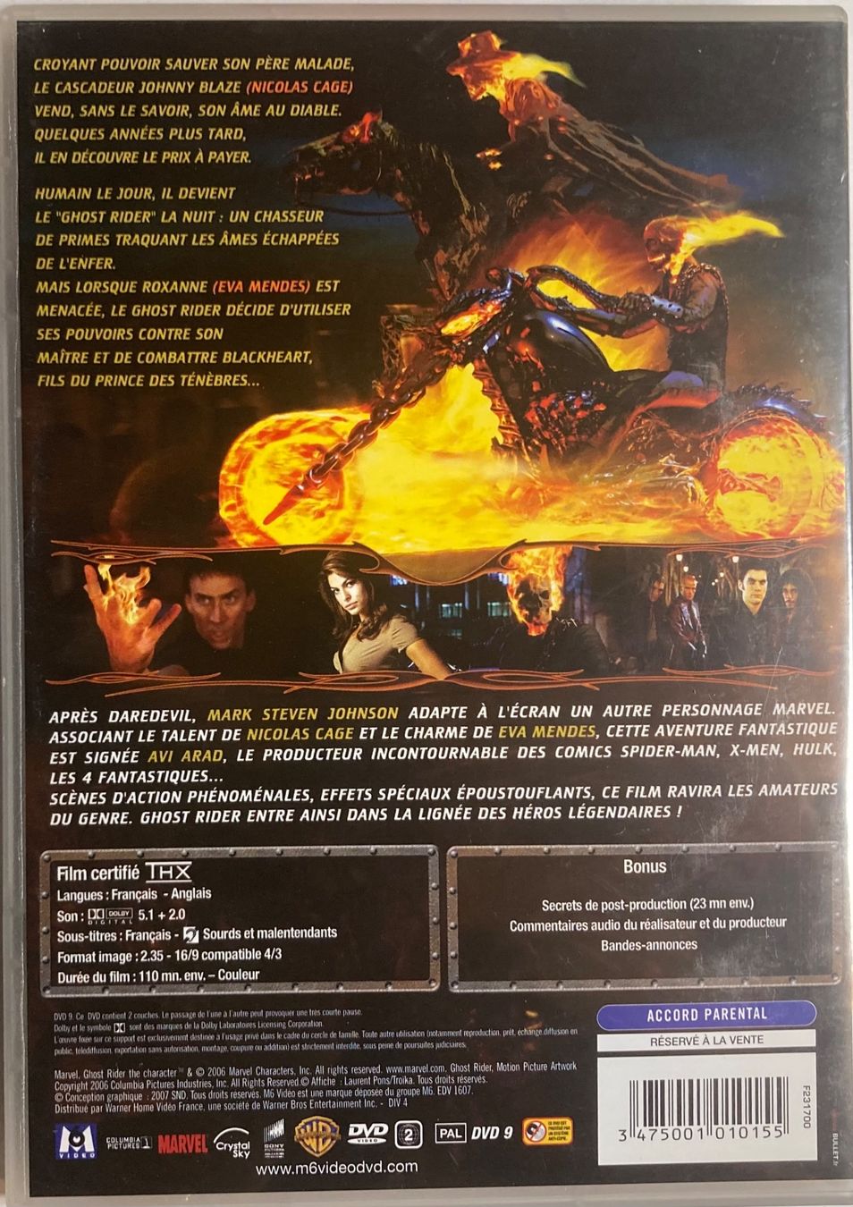 Tutti i DVDs: NICOLAS GAGE - GHOST RIDER – Usato da Poliez-Pittet venduto da Newtown-Records 1
