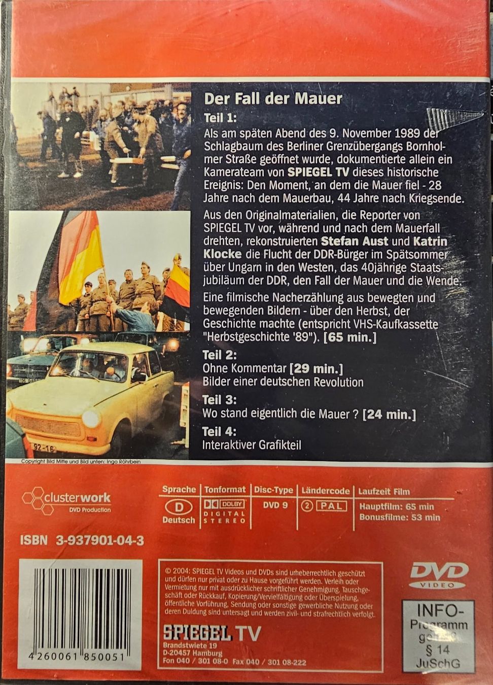 Tutti i DVDs: Spiegel TV - Der Fall der Mauer – Nuovo e nell'imballaggio originale da Wahlen b. Laufen venduto da Cg10 1