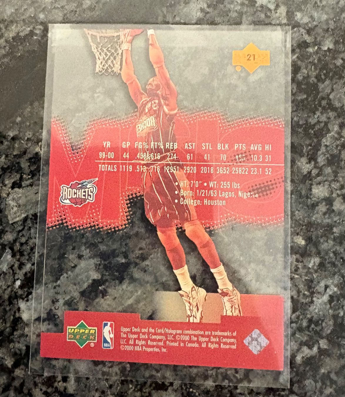 Nba Carte collezionabili: Hakeem Olajuwon Upper Deck Slam 00/01 Card – Nuovo (secondo la descrizione) da Muttenz venduto da joba23 1
