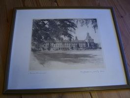 Original Radierung d.Uni Bonn /C.J.Bauer