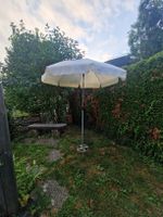 Garden Parasol white metal pole base 