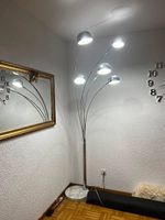 Stehlampe mir Marmorsockel Silber verchromt