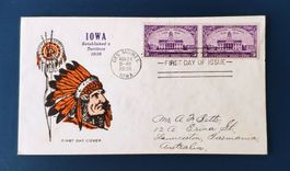 FDC USA / 100Jahre Territoriale IOWA 1838-1938 Des Moines