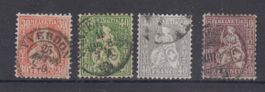 Hélvétie assises n°33 - 34 - 42 - 43 oblitéré (485.--)